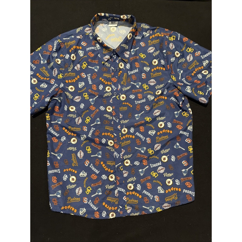 San Diego Padres Swingin' Friar Padre Button Down Shirt BDA Mens XL Blue